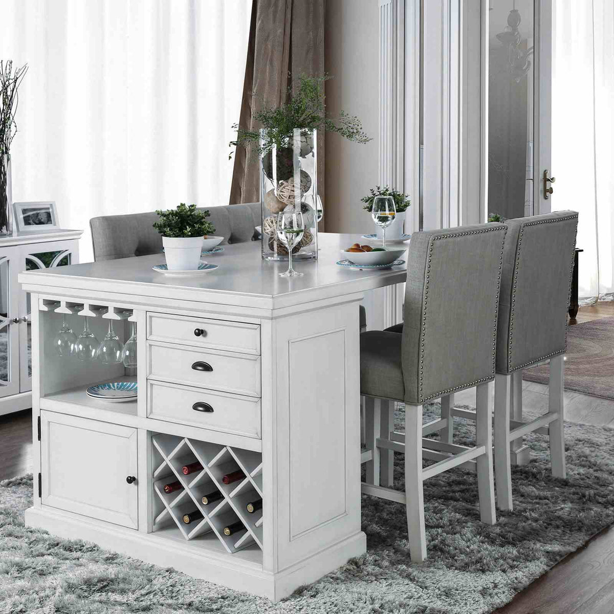 Sutton Transitional Counter Height Table & Dining Set - Counter Table Only