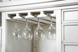 Sutton Transitional Counter Height Table & Dining Set - Wine Rack & Stemware Storage with Tufted Chairs in Antique White – White, view 6