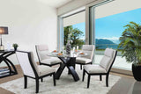 Jasmin Contemporary 52" Round Glass Dining Table & Set - Round Table Only (52")