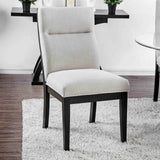 Jasmin Contemporary 52" Round Glass Dining Table & Set - 2 Side Chairs