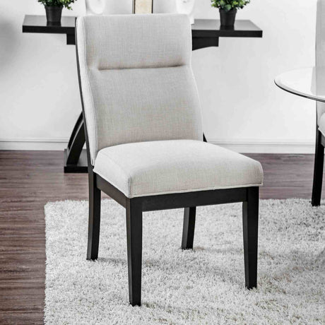 Jasmin Contemporary 52" Round Glass Dining Table & Set - 2 Side Chairs
