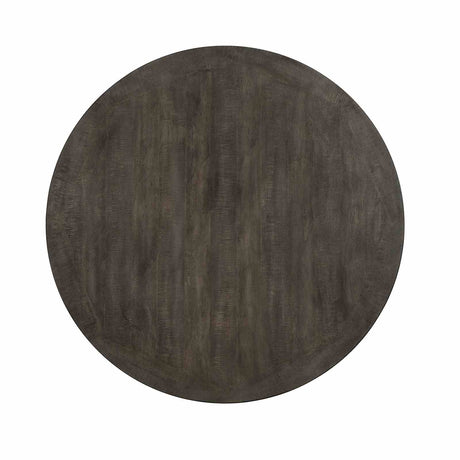Auletta Rustic Solid Wood Dining Tables - 54" Round or 68"-86" Extendable in Distressed White & Gray – White & Gray, view 3