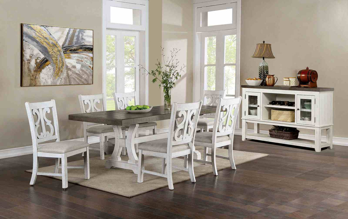 Auletta Rustic Solid Wood Dining Tables - Extendable Table (68"-86")