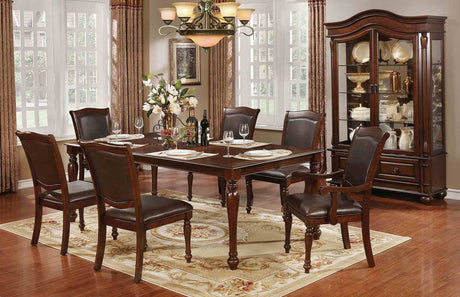 Sylvana Traditional Extendable Dining Collection - 84" Table with Turned Legs in Brown Cherry & Espresso – Brown, view 2