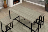 Vilvoorde Industrial 5-Piece Counter Height Dining Set - Metal Frame & Two-Tone Gray/Black – Gray & Black, view 2