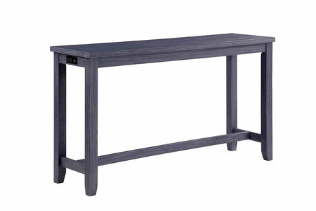 Caerleon Rustic Counter Height Dining Set with USB & Power Outlet - Nailhead Stools in Wire-Brushed Gray or Antique Blue – Gray & Blue, view 13