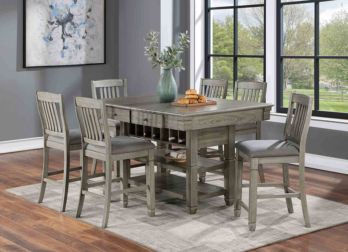 Anaya Counter Height Dining Table, Set & Chairs with Wine Storage - Counter Height Table Only