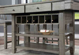 Anaya Counter Height Dining Table, Set & Chairs with Wine Storage - Slat Back Chairs in Wire-Brushed Gray – Gray, view 4
