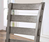 Laquila Rustic 60" Trestle Dining Collection - Ladder Back Chairs & Upholstered Bench in Wire-Brushed Gray – Gray, view 7