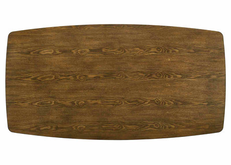 Oberwil Mid-Century Modern Trestle Dining Table & Set - Plank Top & Two-Tone Antique Oak/Black – Brown & Black, view 4
