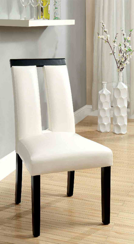Luminar Contemporary 76" Glass Insert Dining Table & Set - 2 Side Chairs