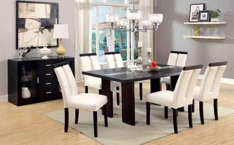 Luminar Contemporary 76" Glass Insert Dining Table & Set - Table Only (76")