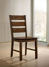 Dulce Industrial 71" Dining Table, Slat Back Chairs & Natural-Edge Bench - 2 Side Chairs
