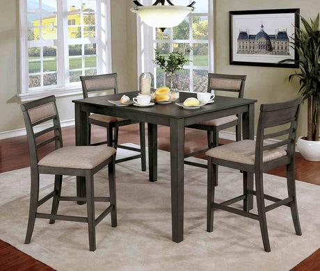 Fafnir Transitional Dining & Counter Height Sets - 5pcs- 48" Counter Height Table + 4 Chairs