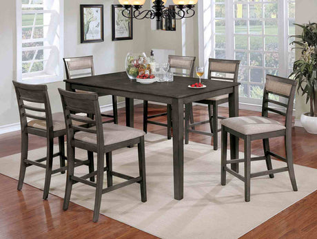 Fafnir Transitional Dining & Counter Height Sets - 7pcs- 60" Counter Height Table + 6 Chairs