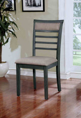 Fafnir Transitional Dining & Counter Height Sets - Padded Slat Back Chairs in Weathered Gray & Beige – Gray & Beige, view 2