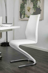 Midvale Contemporary 78" Extendable Dining Table & Chairs - Butterfly Leaf & Z-Base Leatherette Chairs – White & Black, view 4