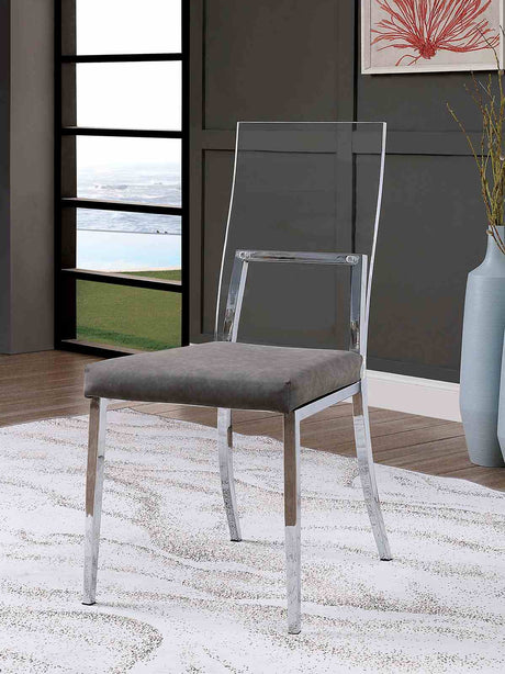 Casper Contemporary 72" Glass Top Dining Table & Sets - 2 Acrylic-Leg Side Chairs