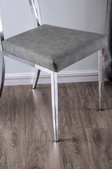 Casper Contemporary 72" Glass Top Dining Table & Sets - Clear Acrylic Legs with Chrome Metal Frame – Silver & Black, view 4