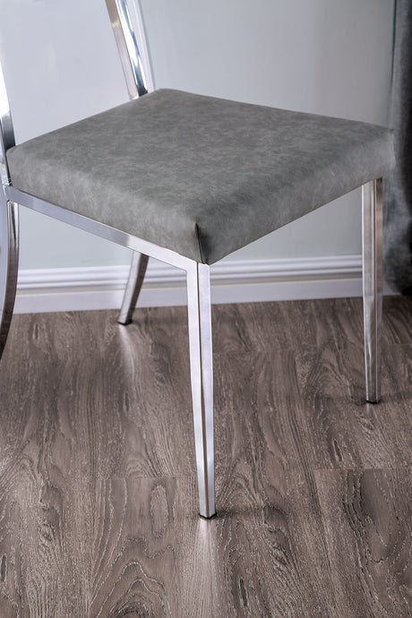 Casper Contemporary 72" Glass Top Dining Table & Sets - Clear Acrylic Legs with Chrome Metal Frame – Silver & Black, view 4
