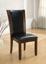 Manhattan Contemporary 72" Glass Top Dining Table & Set - 2 Side Chairs (Espresso)