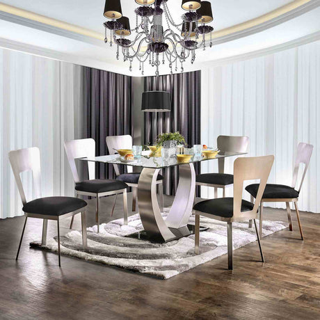 Nova Contemporary 60" Glass Top Dining Table & Set - Dining Table Only (60")