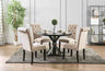 Alfred Rustic Dining Collection - 5pcs- Round Table + 4 Side Chairs