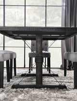 Alfred Rustic Dining Collection - 48" Round & 72" Trestle Tables, Button-Tufted Chairs & Bench in Antique Black – Black & Gray, view 20