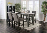 Brule Counter Height Dining Table & Set - 5pcs- Counter Table + 4 Gray Chairs