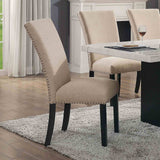 Kian Contemporary 70" Marble Top Dining Table & Set - 2 Side Chairs - Beige