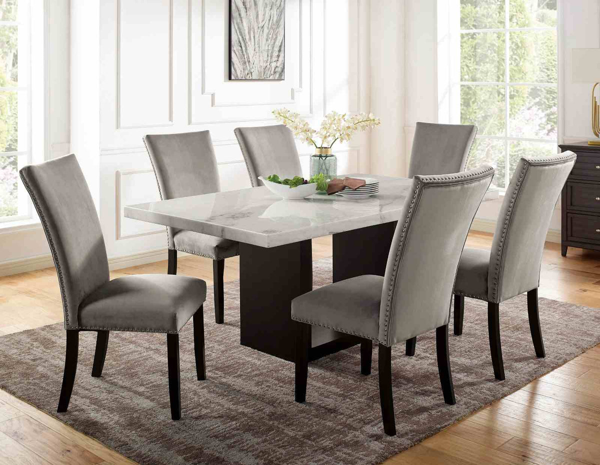 Kian Contemporary 70" Marble Top Dining Table & Set - Table Only (70")