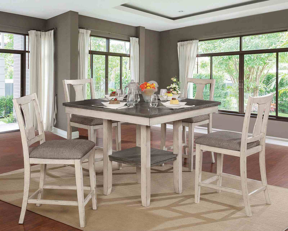 Ann Rustic 5-Piece Counter Height Dining Set - 