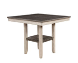Ann Rustic 5-Piece Counter Height Dining Set - Plank Top, Open Shelf & Antique White/Gray – White & Gray, view 4