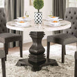 Elfredo Rustic 48" Round Marble Top Dining Table & 5-Piece Set - Round Table Only (48")