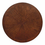 Carlisle Transitional 48" Round Pedestal Dining Table & Set - Padded Fabric Chairs in Brown Cherry – Brown, view 2