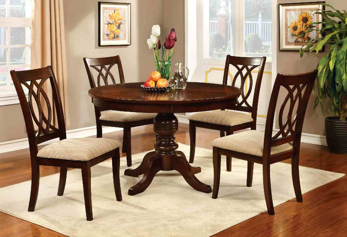 Carlisle Transitional 48" Round Pedestal Dining Table & Set - Round Table Only (48")