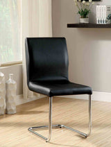 Lodia I Contemporary Glass Top Dining Table & Chairs - 2 Side Chairs