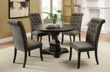 Nerissa Rustic Dining Collection - 5pcs- Round Table + 4 Gray Chairs