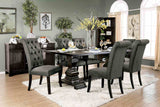 Nerissa Rustic Dining Collection - 7pcs- Trestle Table + 6 Gray Chairs