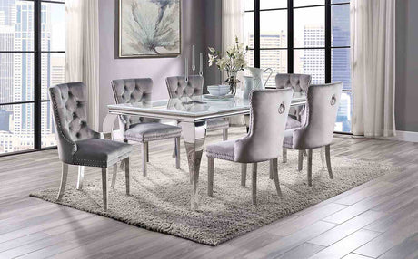 Neuveville Glam 79" Glass Top Dining Table & Set - Table Only (79")