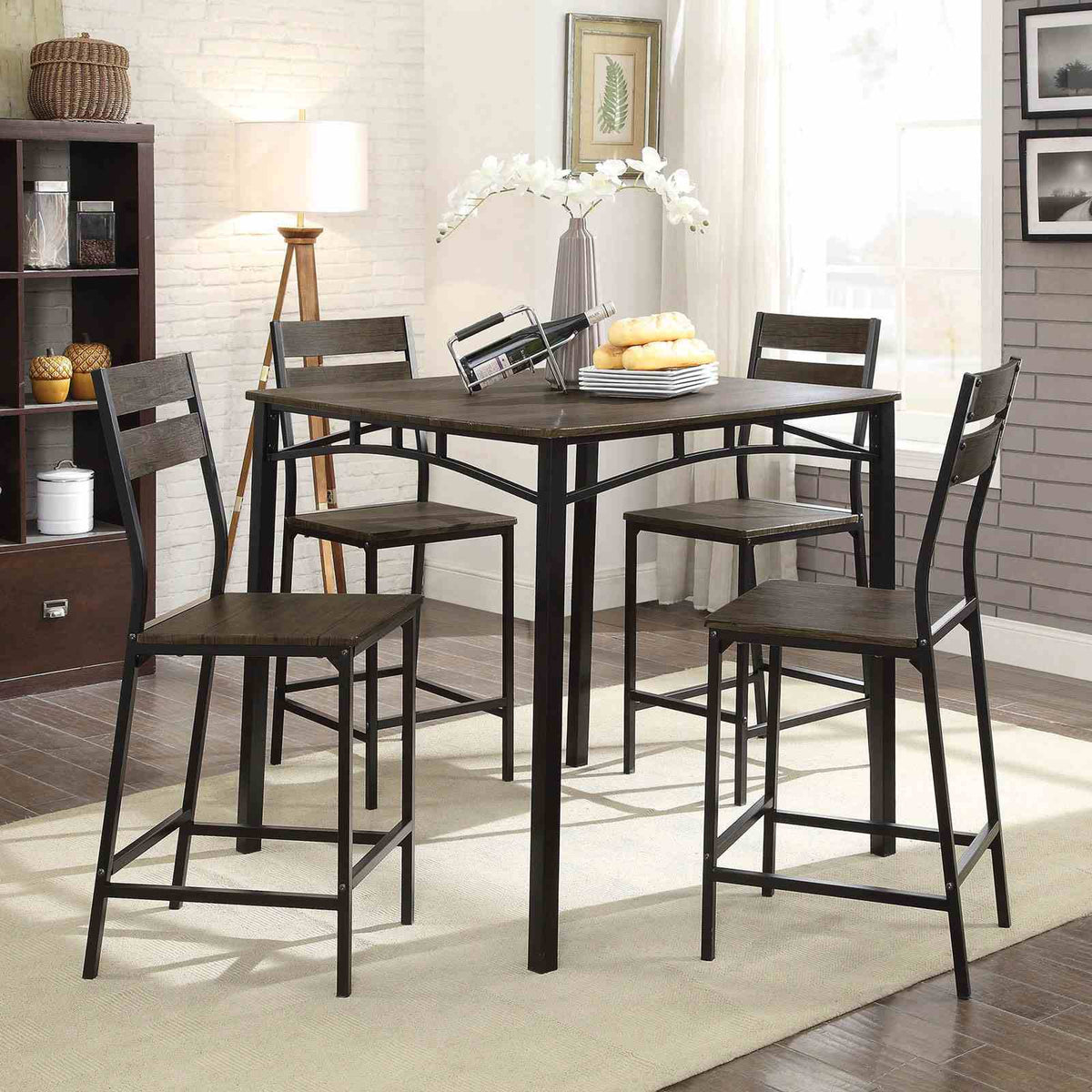 Westport Industrial 5-Piece Counter Height Dining Set - 