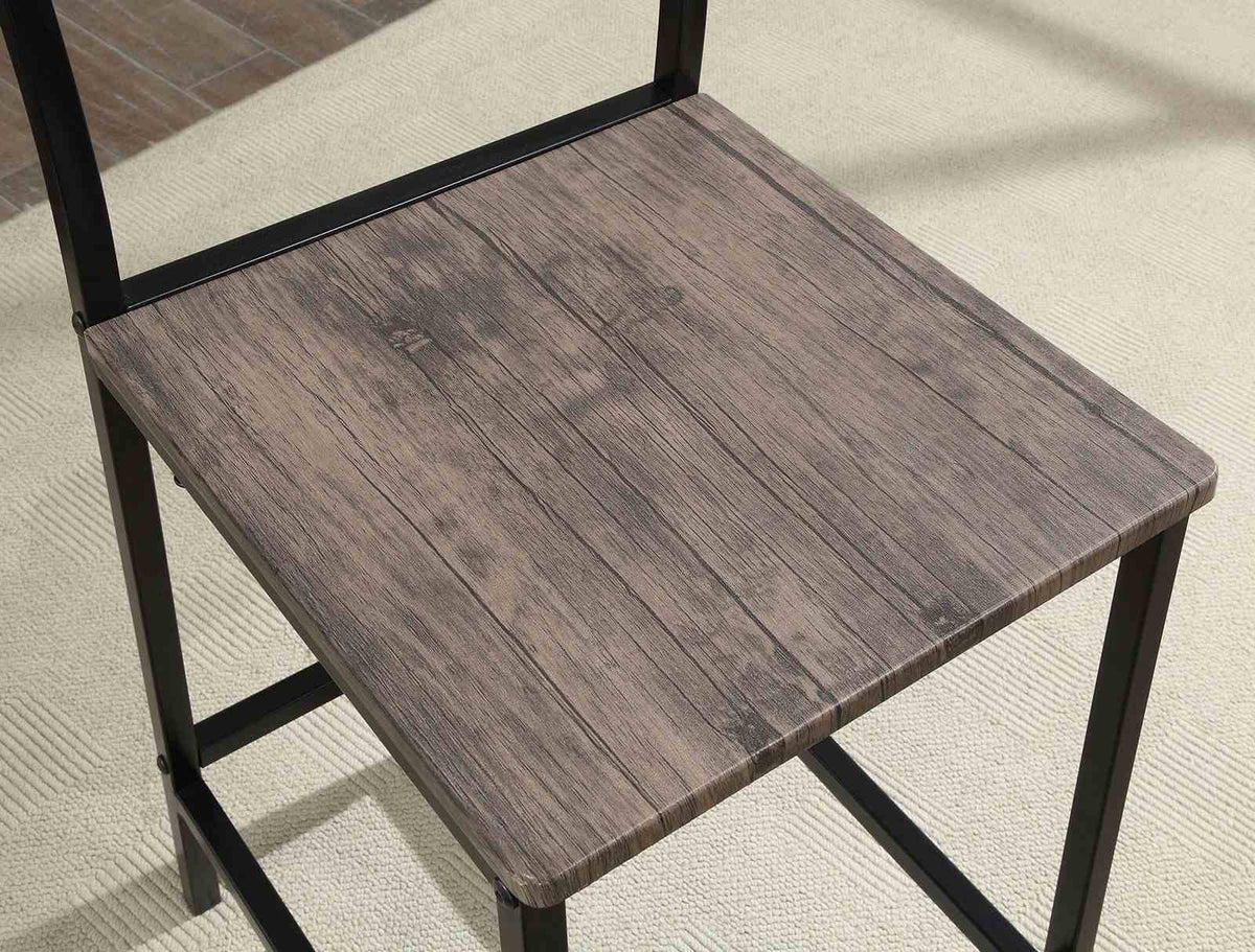 Westport Industrial 5-Piece Counter Height Dining Set - 38" Square Table with Metal Frame in Antique Brown & Black – Brown & Black, view 2
