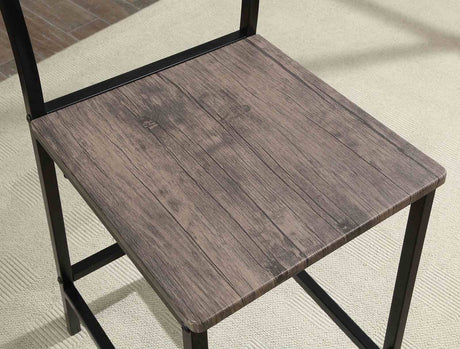 Westport Industrial 5-Piece Counter Height Dining Set - 38" Square Table with Metal Frame in Antique Brown & Black – Brown & Black, view 2