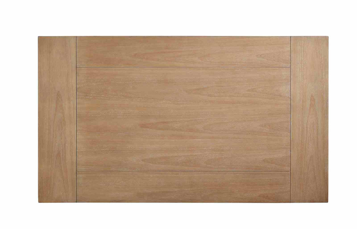 Upminster Transitional 64" Dining Table & 7-Piece Set - Open Shelf Base & Natural Tone with Beige Fabric – Natural & Beige, view 3