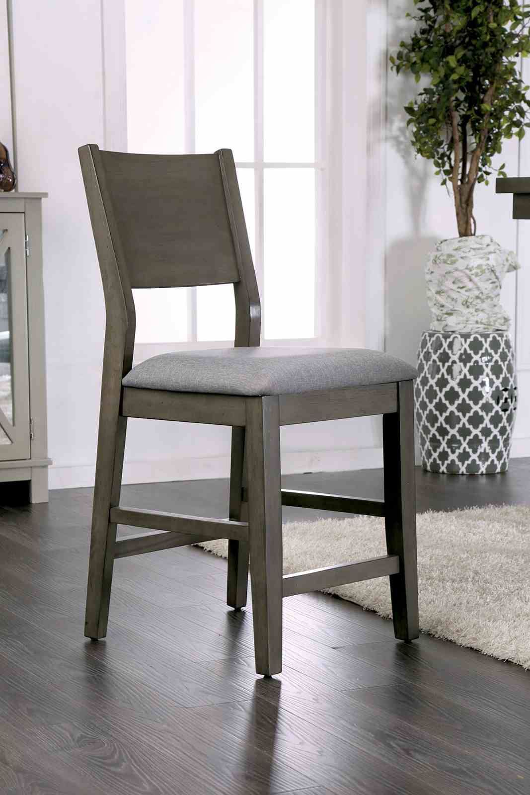 Anton Transitional Counter Height Dining Set - 2 Counter Chairs