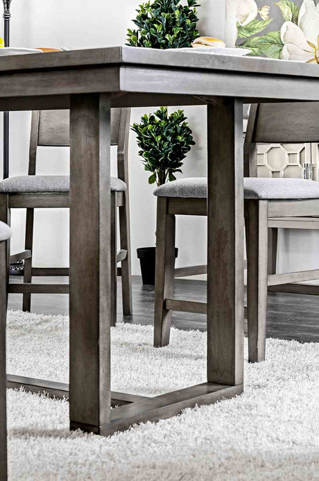 Anton Transitional Counter Height Dining Set - 66" Table with Panel Back Chairs in Gray & Light Gray – Gray, view 5