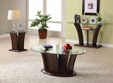 Manhattan IV Contemporary Coffee, End & Sofa Tables - Beveled Glass Top in Brown Cherry – Brown, view 6