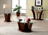 Manhattan IV Contemporary Coffee, End & Sofa Tables - Beveled Glass Top in Brown Cherry – Brown, view 4