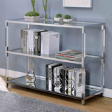 Ludvig Contemporary Glass & Chrome Sofa Table - 