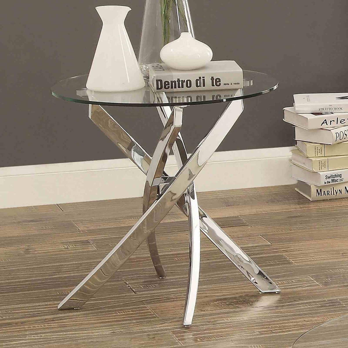 Laila Contemporary Glass Coffee & End Table - End Table